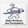 White Ninja On Guard Mouse Pads