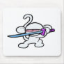 White Ninja On Guard-No Words Mouse Mat