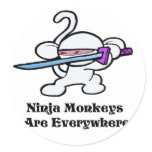 White Ninja On Guard-No Words Sticker