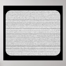 White Noise. Black and White Snowy Grain. Poster