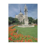 White Notre Dame Cathedral, Paris flowers Post Card