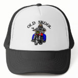 White Old Skool Biker Mesh Hat