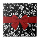 White on Black Daisy Flower Pattern