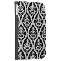 White on Black Damask Floral caseable cases