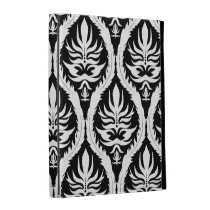White on Black Damask Floral caseable cases
