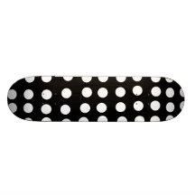 'White on Black Polka' Skateoard Skateboard