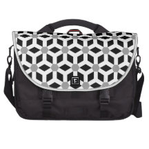 White on Black Tiled Hex Commuter Bag