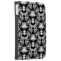 White on Black Tulip Damask caseable cases