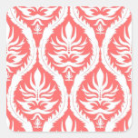 White on Pink Damask Stickers