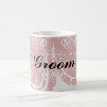 white on red swirl chandelier heart damask coffee mug