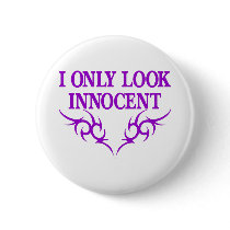 White Only Look Innocent Button