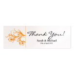 White & orange floral Wedding favor Gift tag Business Card Templates
