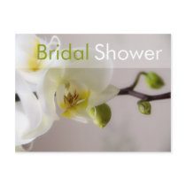 White Orchid • Bridal Shower Invitation Postcard