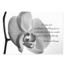 White Orchid Charity Wedding Favour Card Business Card