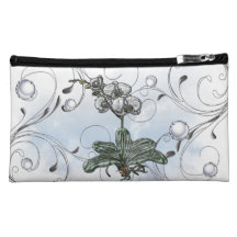 White Orchid Cosmetic Bags