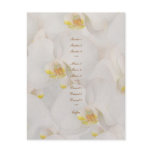 White orchid wedding menu template stylish invitations