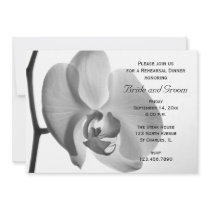 White Orchid Wedding Rehearsal Dinner Invitation