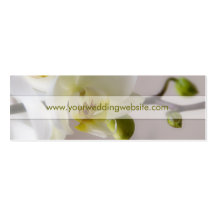 White Orchid • Wedding Website Profile Card Business Cards