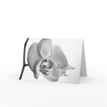 White Orchid Will You Be My Bridesmaid Card