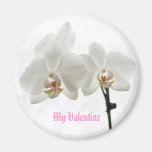 White Orchids My Valentine magnet