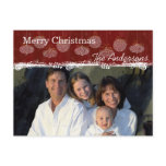 White Ornaments Family Christmas Photo Postcard