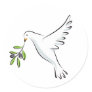 White peace dove with olive branch sticker