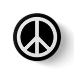 White Peace Symbol Button
