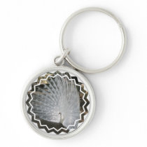 White Peacock Keychain