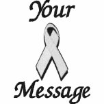 White/Pearl awareness ribbon - Customise embroidered shirts