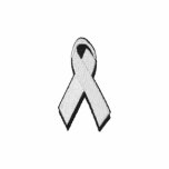white/pearl awareness ribbon polo shirt