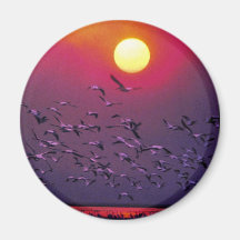 White Pelican in Haze Refrigerator Magnet