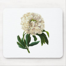 White Peony By Pierre Joseph Redoute Mouse Pads