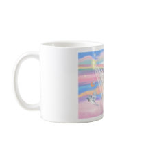 White Persian Cat Angel in Clouds Mugs