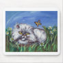 White Persian eyes butterfly Mouse Mat