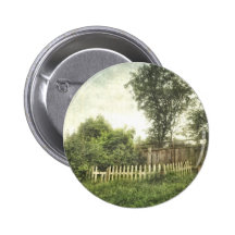 White Picket Fence Pinback Button