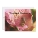 White/Pink Alstroemeria Flower  Wedding Invitation