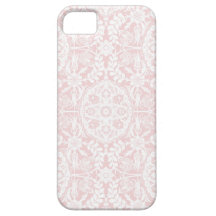 White & Pink Damask Vintage iPhone 5 Case