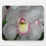 White Pink Orchid Mousepad
