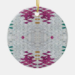 white pink pattern christmas tree ornaments