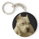 White pitbull keychain