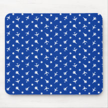 White Planes Background mousepad