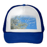 WHITE PLUM BLOSSOMS MESH HAT