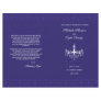 White & Plum Chandalier wedding program half fold