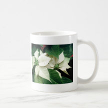 White Poinsettias Mugs
