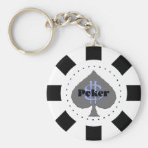 White Poker Chip Keychain