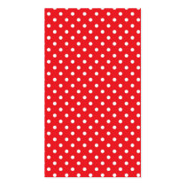 White polka dot on red background bookmark business cards