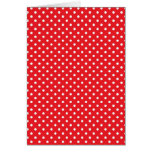 White polka dot on red background cards