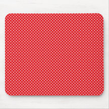 White polka dot on red background mouse pad