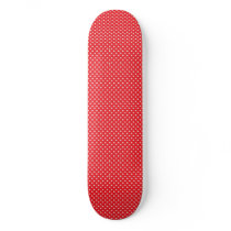 White polka dot on red background skate decks