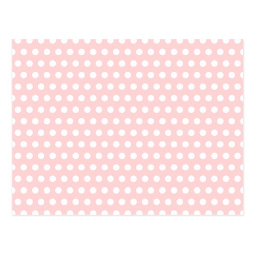 White Polka Dots on Pale Pink Post Card